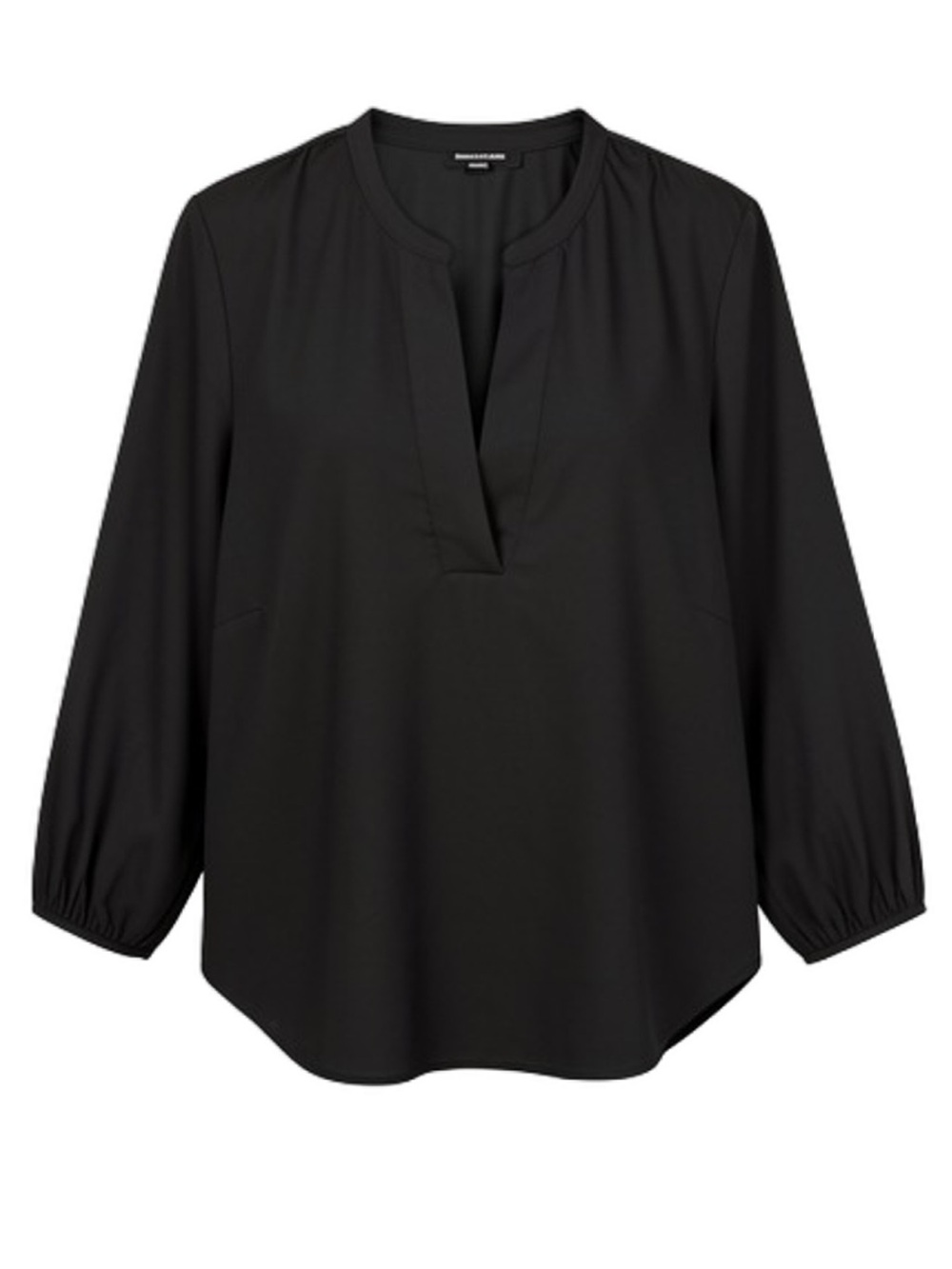 J. Crew Black Split-Neck Long-Sleeve Tunic